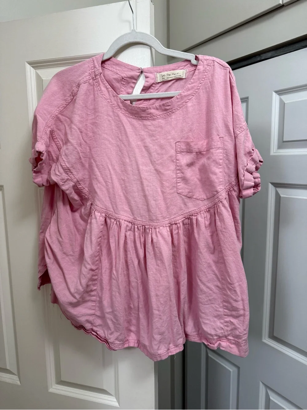 Free People We The Free Moon City Top Pink Small Oversized